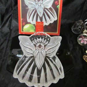 GORHAM CRYSTAL 2004 TO 2010, HOLIDAY TRADITIONS, ANGEL OF PEACE CANDY DISH